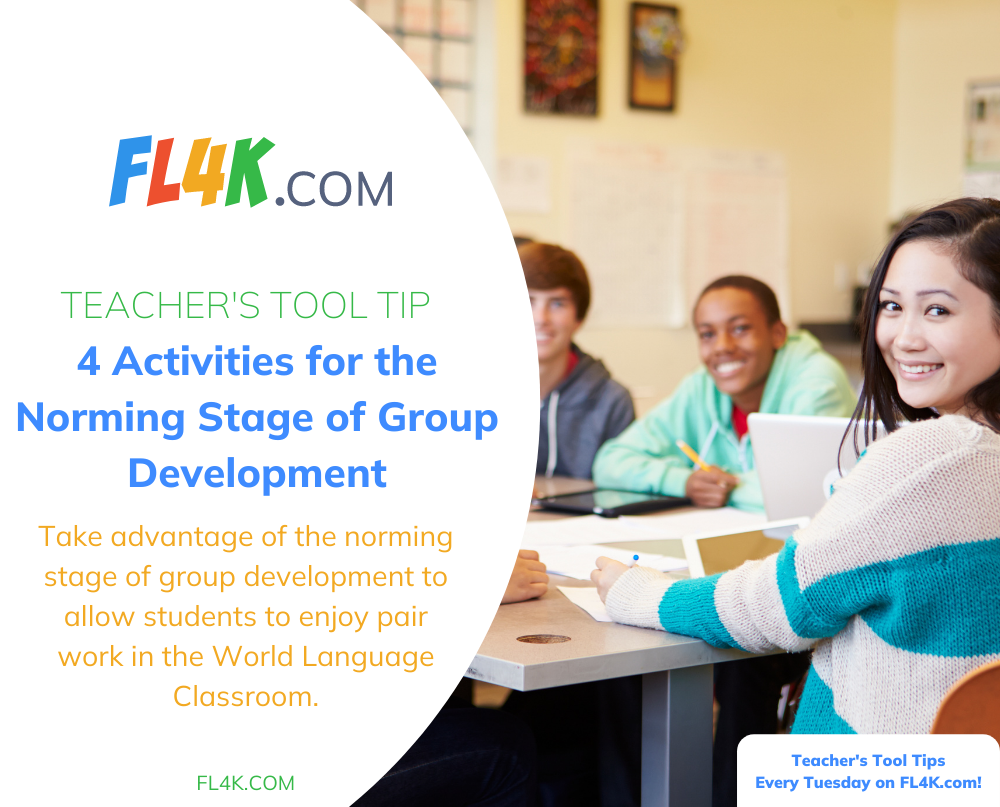 <p>Take advantage of the norming stage of group development to allow students to enjoy pair work in the World Language Classroom.</p>
